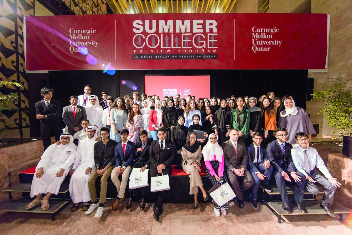 The secondary school students from various schools in Qatar during the annual Summer College Preview Program at Carnegie Mellon University in Qatar. 