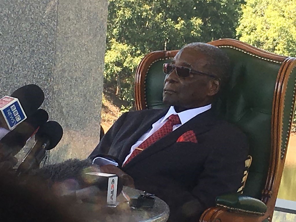 Former Zimbabwe President Mugabe addresses the media in Harare on July 29, 2018 during a surprise press conference on the eve of the country's first election since he was ousted from office last year. (AFP / Susan NJANJI)