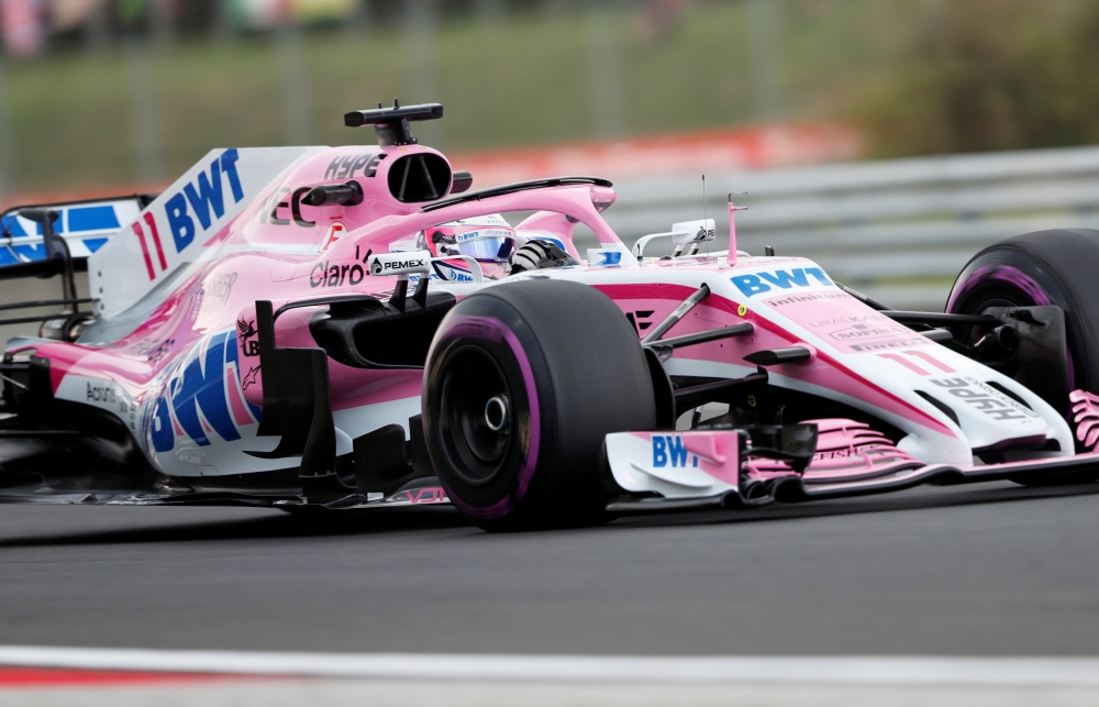  Force India's Sergio Perez during practice. Reuters/Bernadett Szabo