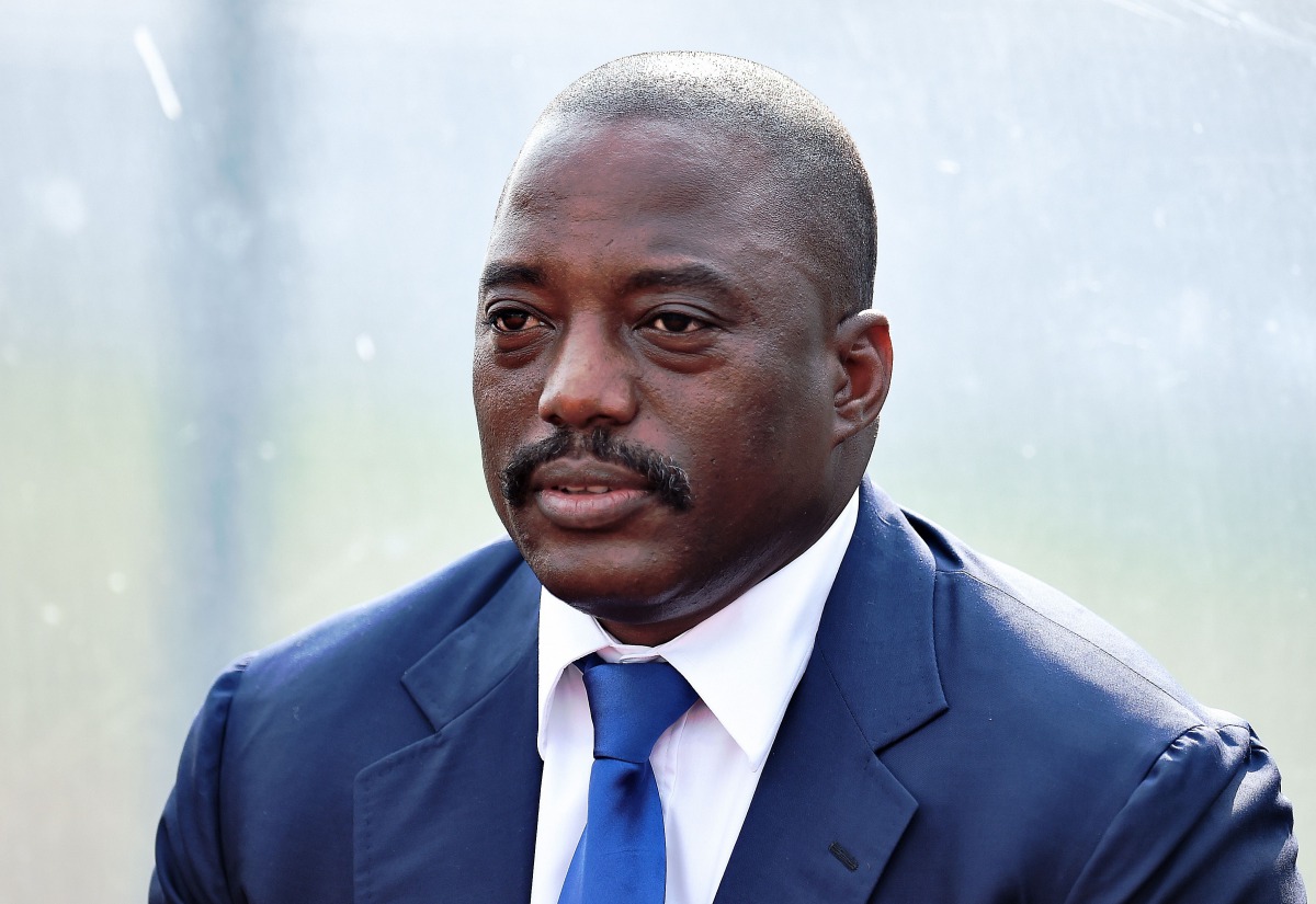 Democratic Republic of the Congo President Joseph Kabila attending a training session of national football team in Bata, February 3, 2015. AFP/Carl De Souza