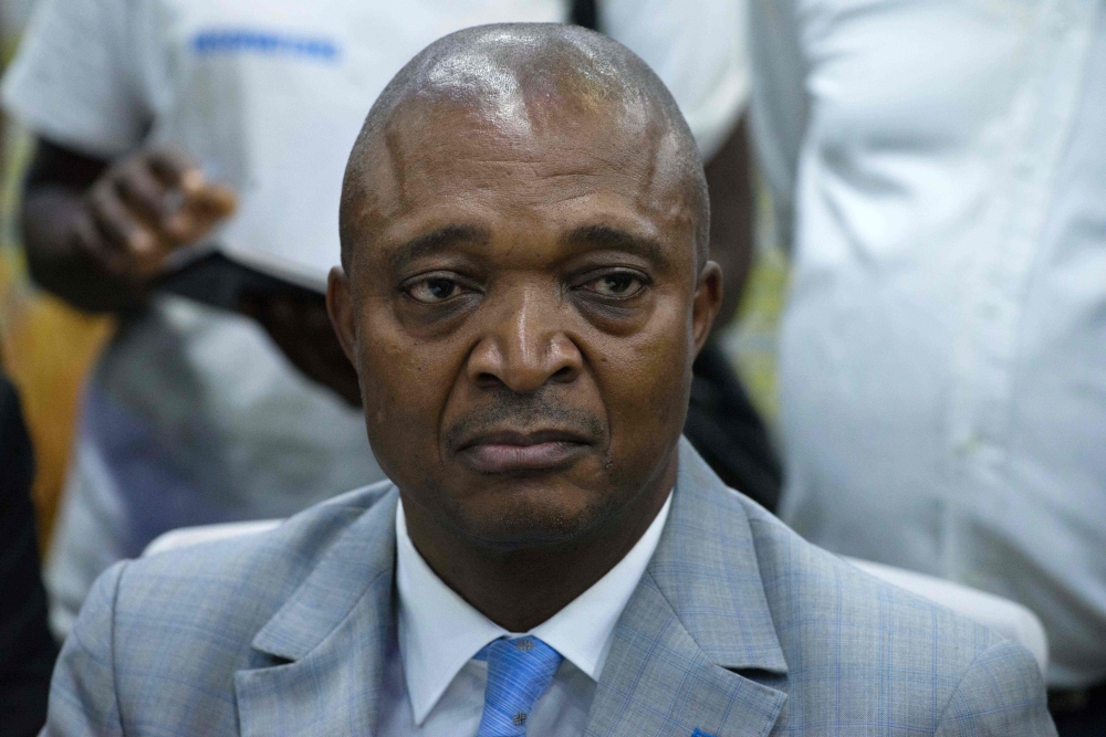 Former interior minister Emmanuel Ramazani Shadary is pictured at the Electoral Commission in Kinshasa on August 8, 2018.  AFP / Junior D Kannah
 