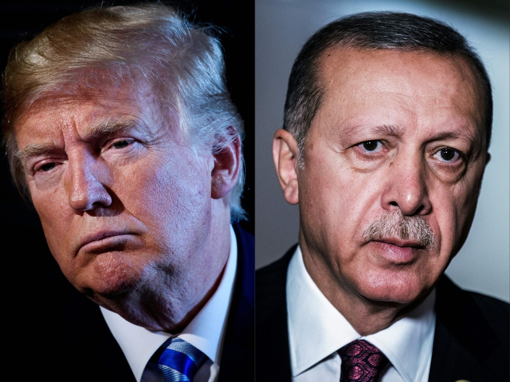 Donald Trump andRecep Tayyip Erdogan. AFP / Brendan Smialowski & Gianluigi Guercia 