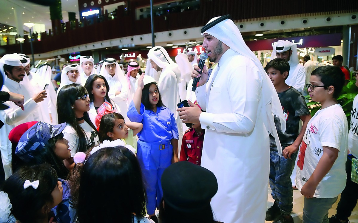 The participants at the International Youth Day organised by the Qatar Scientific Club.