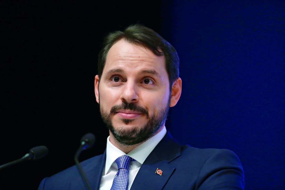 Berat Albayrak addresses people at a symposium organized by the Foundation for Political, Economic and Social Research (SETA) on the 17th foundation anniversary of the ruling Justice and Development (AK) Party, in Ankara, Turkey on August 14, 2018. (Metin