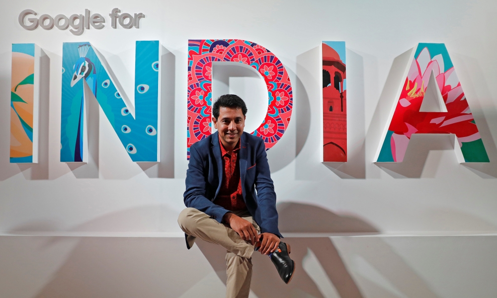 Caesar Sengupta, Google's General Manager of Payments and Vice President leading the Next Billion Users (NBU) initiative, poses for a picture after an interview with Reuters in New Delhi August 28, 2018. Reuters/Adnan Abidi