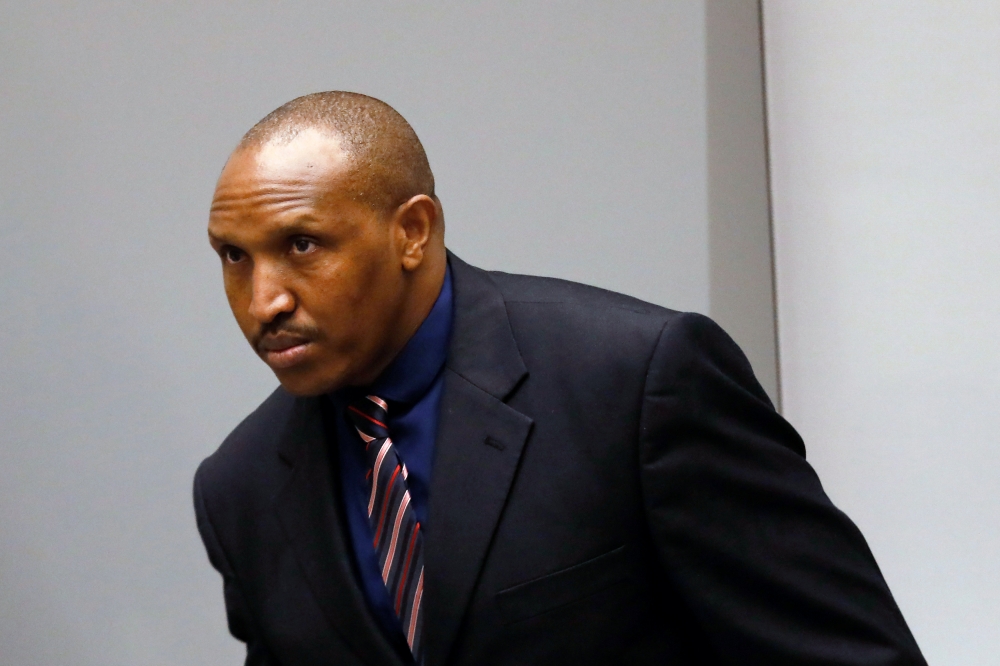 Congolese warlord Bosco Ntaganda stands in the courtroom of the ICC (International Criminal Court) during the closing statements of his trial in the Hague, the Netherlands August 28, 2018. Bas Czerwinski/Pool via REUTERS