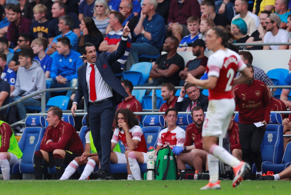 Arsenal manager Unai Emery gestures. Reuters/Andrew Couldridge 