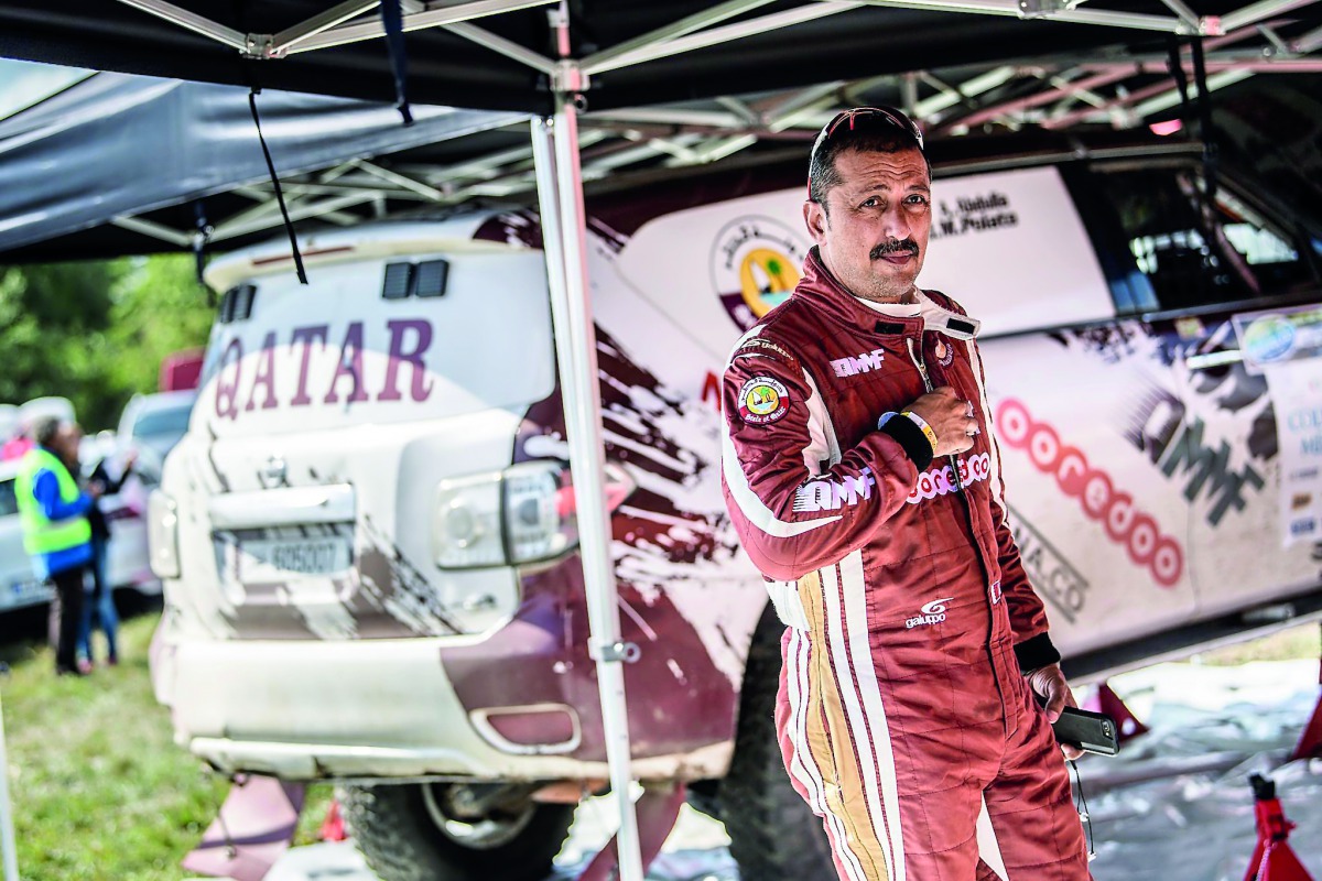 Qatar’s Adel Abdulla leads Saudi rival Ahmed Al Shegawi during yesterday’s proceedings. INSET: Abdulla before sealing the title.