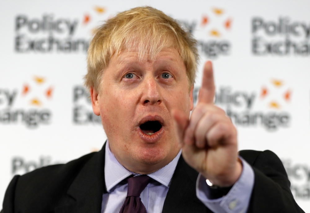 FILE PHOTO: Britain's Foreign Secretary Boris Johnson delivers a speech on Brexit at the Policy Exchange in central London, Britain, February 14, 2018. REUTERS/Peter Nicholls/File Photo