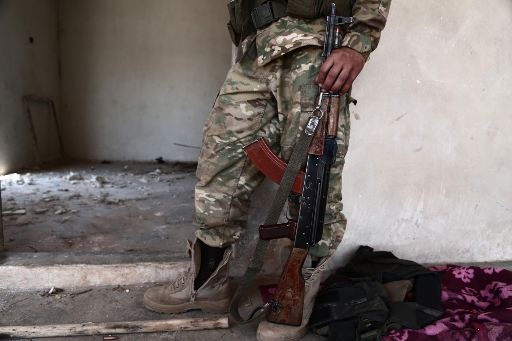 A Syrian rebel fighter from the recently-formed 