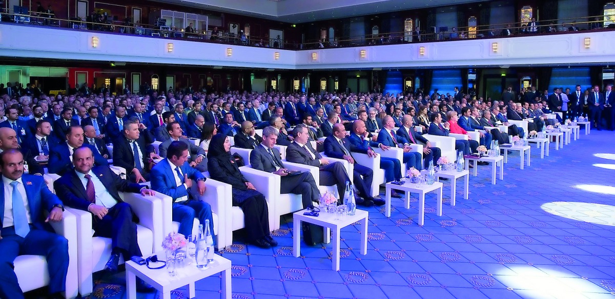Officials during the Qatar-Germany Business and Investment Forum in Berlin