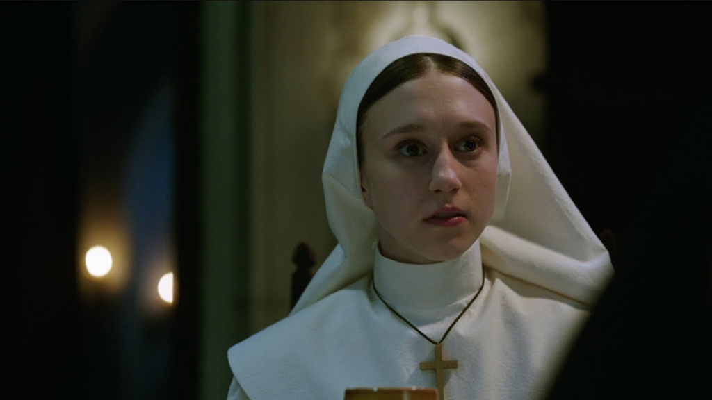 Still of the actress Taissa Farmiga from the movie The Nun.