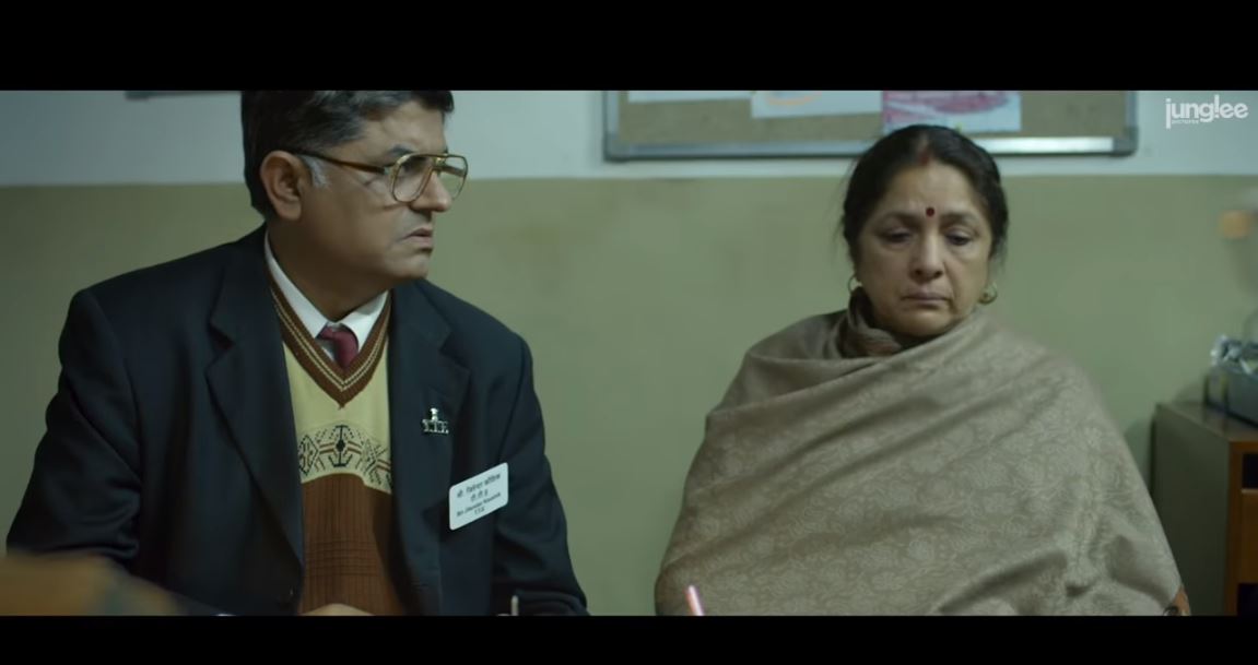 A still of actress Neena Gupta from the video Badhaai Ho. 