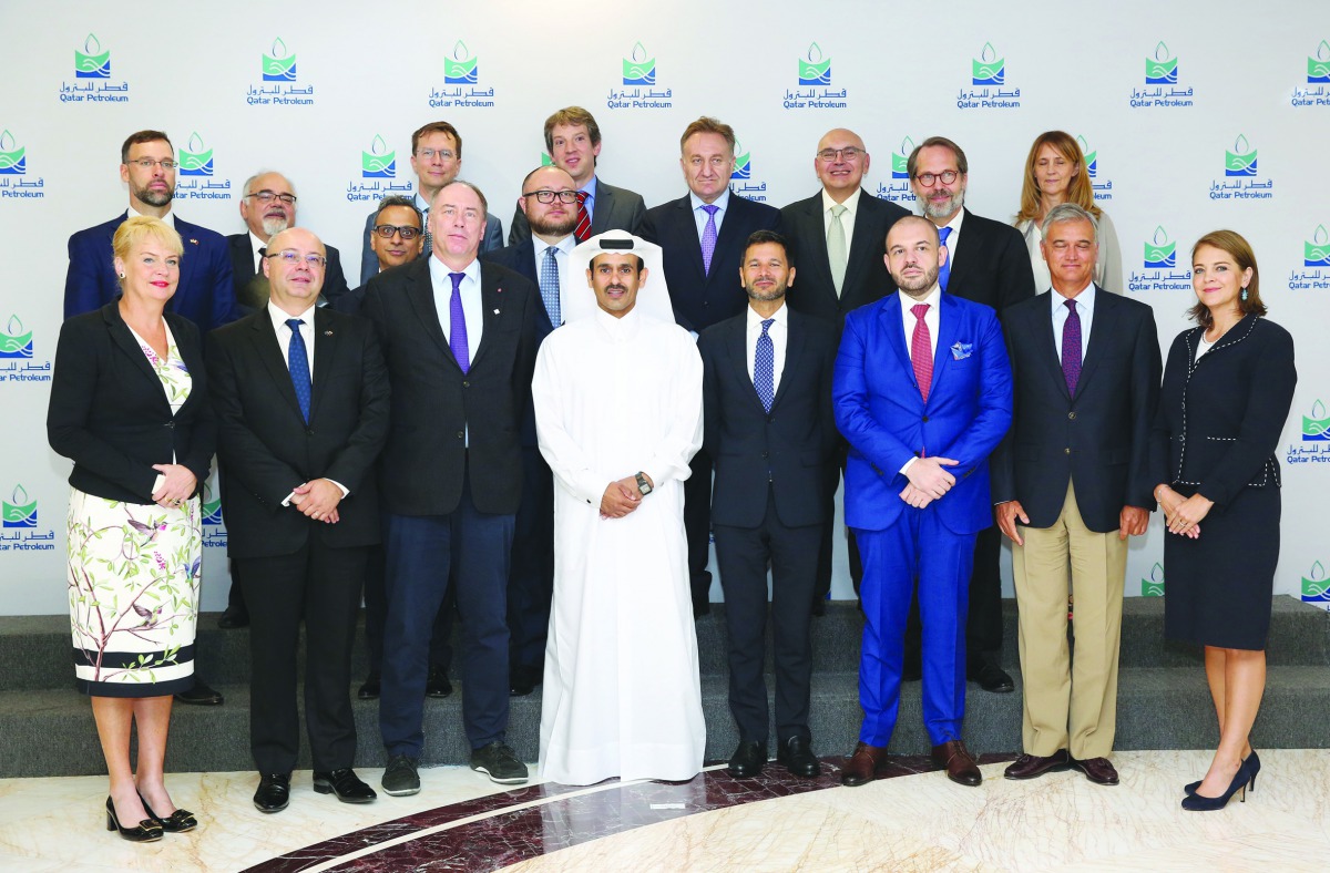 The Heads of Mission of 17 European Union member countries with Eng Saad Sherida Al Kaabi.
