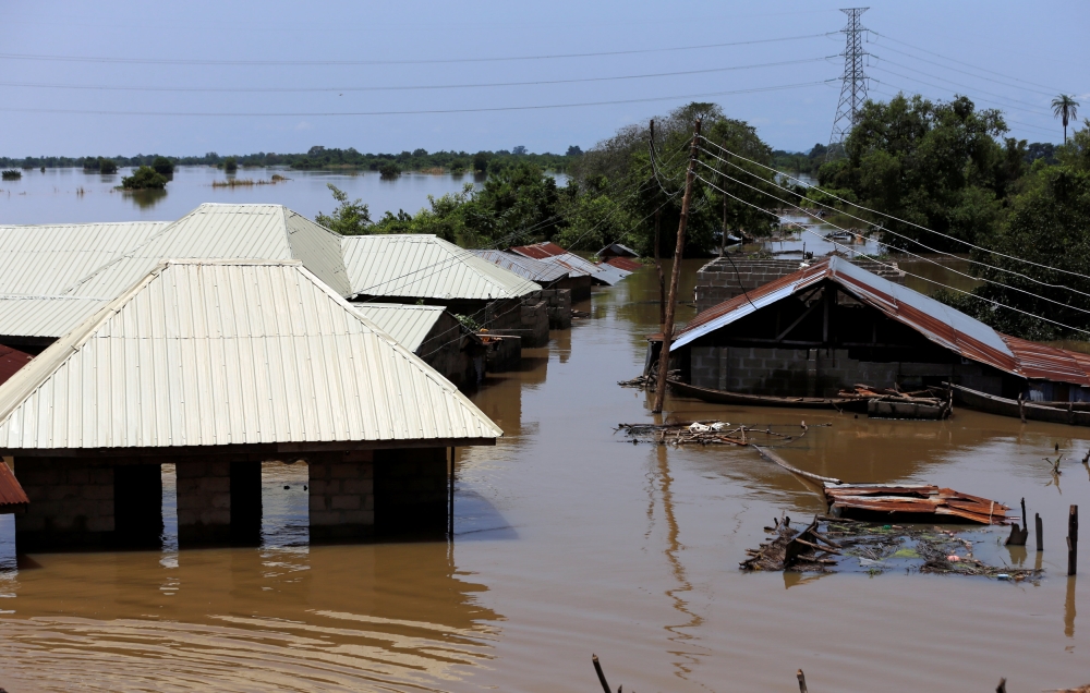 Houses partially submerged in flood waters are pictured in Lokoja city, Kogi State, Nigeria September 17, 2018. REUTERS/Afolabi Sotunde