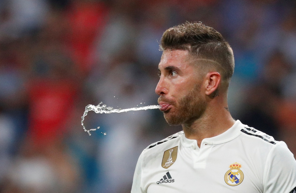  Real Madrid's Sergio Ramos during the match. Reuters/Paul Hanna