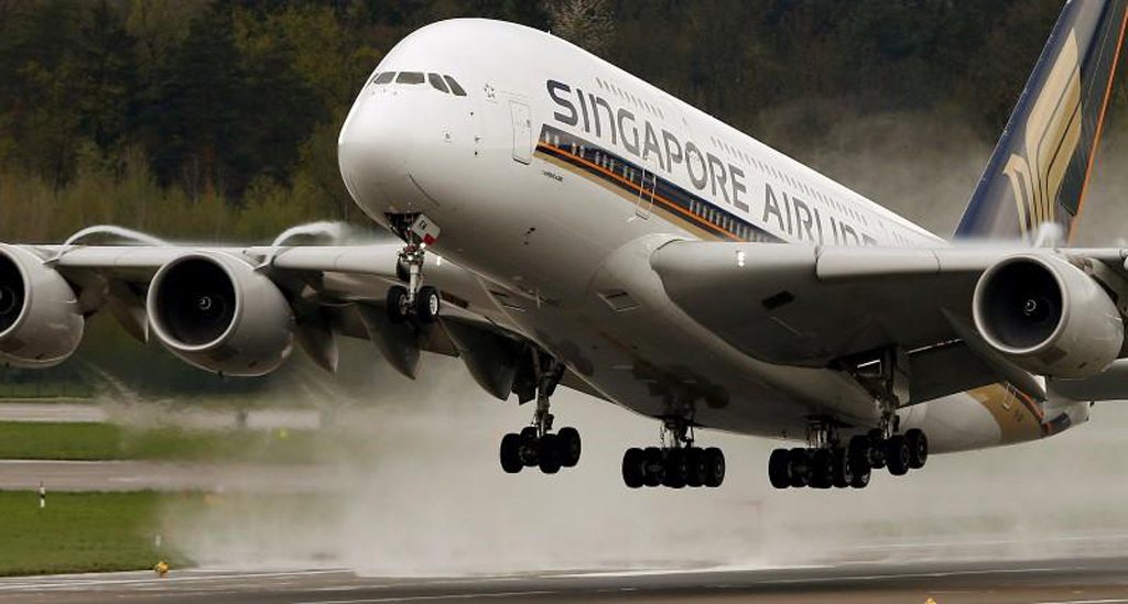 File photo of an Airbus A380-841 airplane of Singapore Airlines takes-off from Zurich airport, Switzerland, April 14, 2016. REUTERS/Arnd Wiegmann 