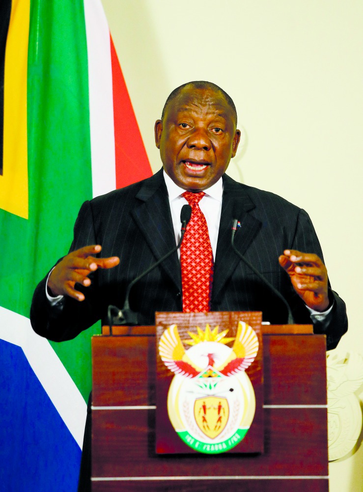South Africa's President Cyril Ramaphosa gives a press conference outlining measures to stimulate the economy on September 21, 2018 in Pretoria, South Africa. AFP / Phill Magakoe

