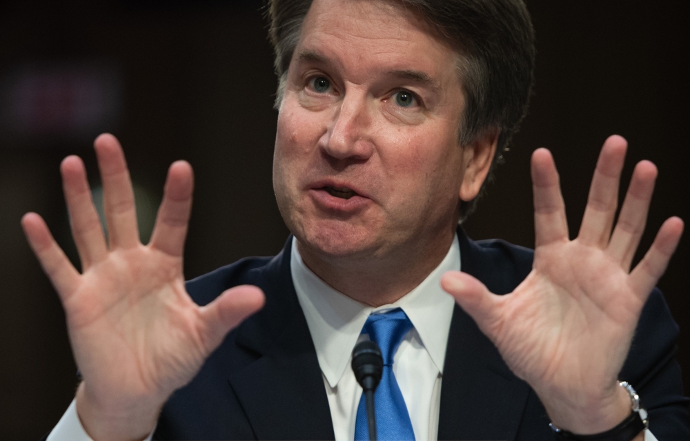 In this file photo taken on September 5, 2018; US Supreme Court nominee Brett Kavanaugh speaks on the second day of his confirmation hearing in front of the US Senate in Washington DC. AFP / SAUL LOEB