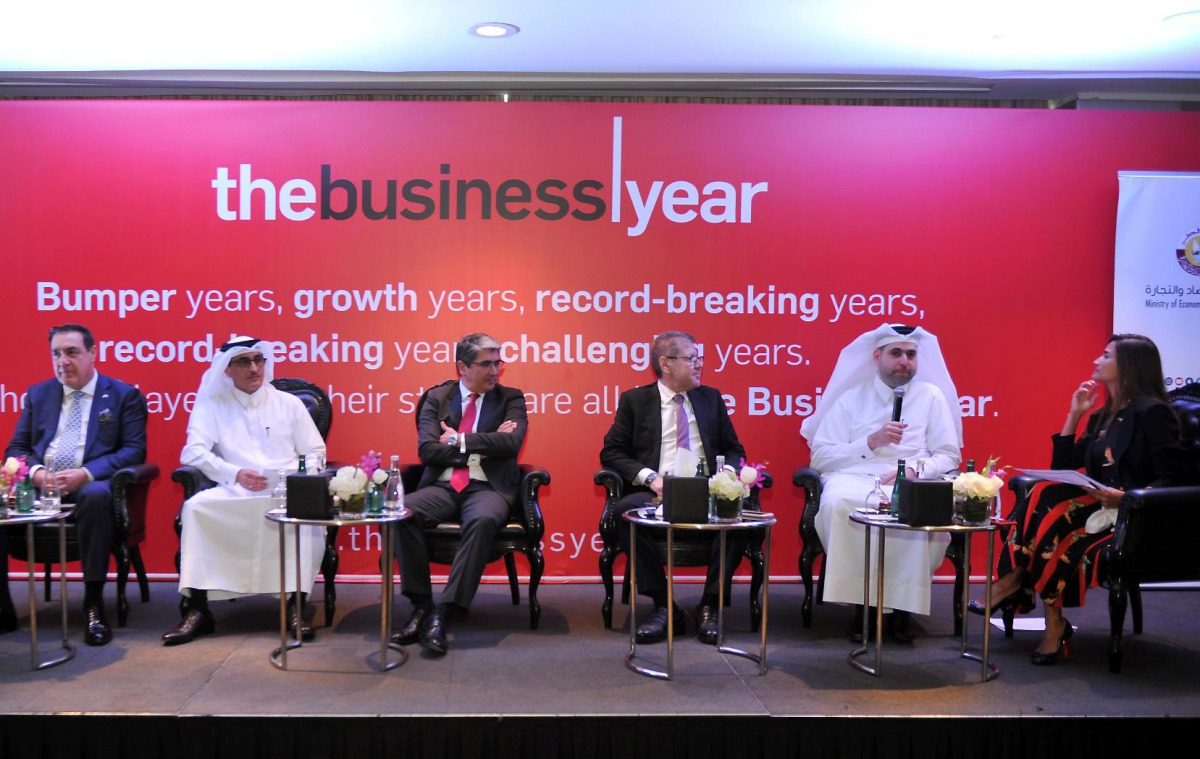 FROM LEFT: Emad Turkman, Group CEO, Rumaillah Group and Chairman, QBBF; Abdulbasit Talib Al Ajji, Director of Business Development and Investment Promotion, Ministry of Economy and Commerce; Elias R Chedid, COO and Deputy CEO Seib Insurance; Ahmed Abu Sha