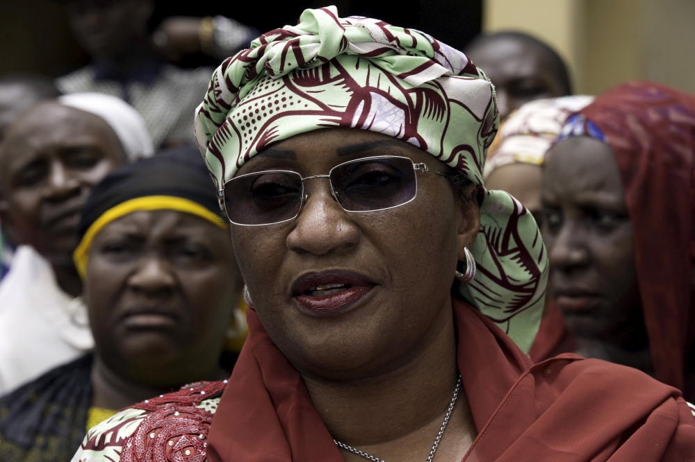 FILE PHOTO: Aisha Alhassan, speaks after having her voting documents for elections checked, at Lamorde Primary School ward in Jalingo, April 11, 2015. REUTERS/Afolabi Sotunde/File Photo