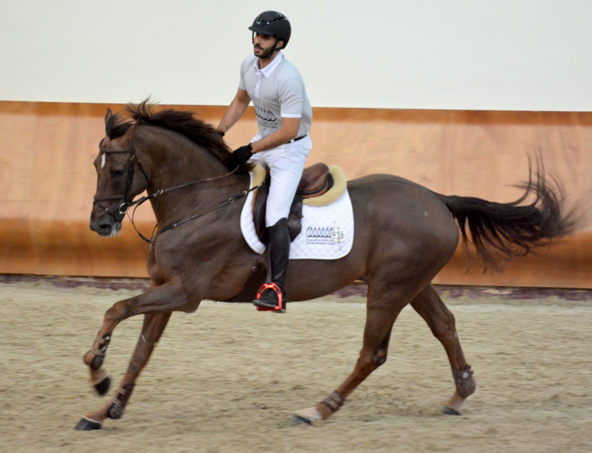 Winner of the Medium Tour, Mubarak Yousuf Al Rumaihi competing on Vivaldi K during the team event yesterday. 