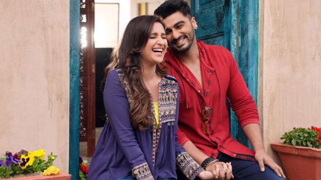 Still of the actors Arjun Kapoor and Parineeti Chopra from the movie Namaste England.