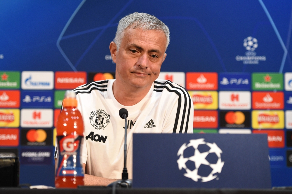 Manchester United's Portuguese manager Jose Mourinho gives a press conference at Old Trafford in Manchester, north west England on October 22, 2018, ahead of their UEFA Champions League group H football match against Juventus on October 23. / AFP / Oli SC