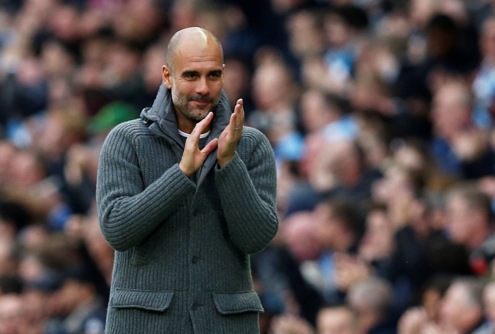Manchester City manager Pep Guardiola reacts, November 4, 2018. REUTERS/Andrew Yates 