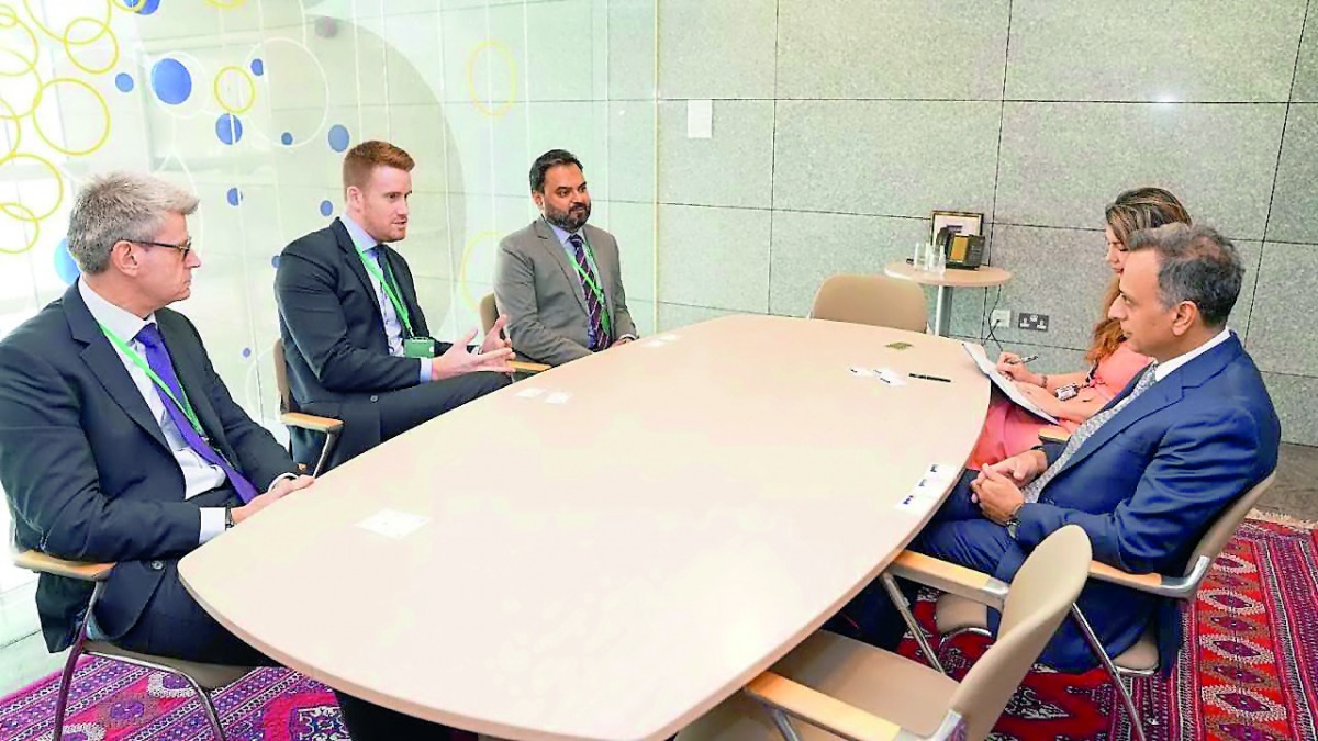 Travelex Qatar officials holding discussions with Ajay Sharma, the Ambassador of UK to Qatar.