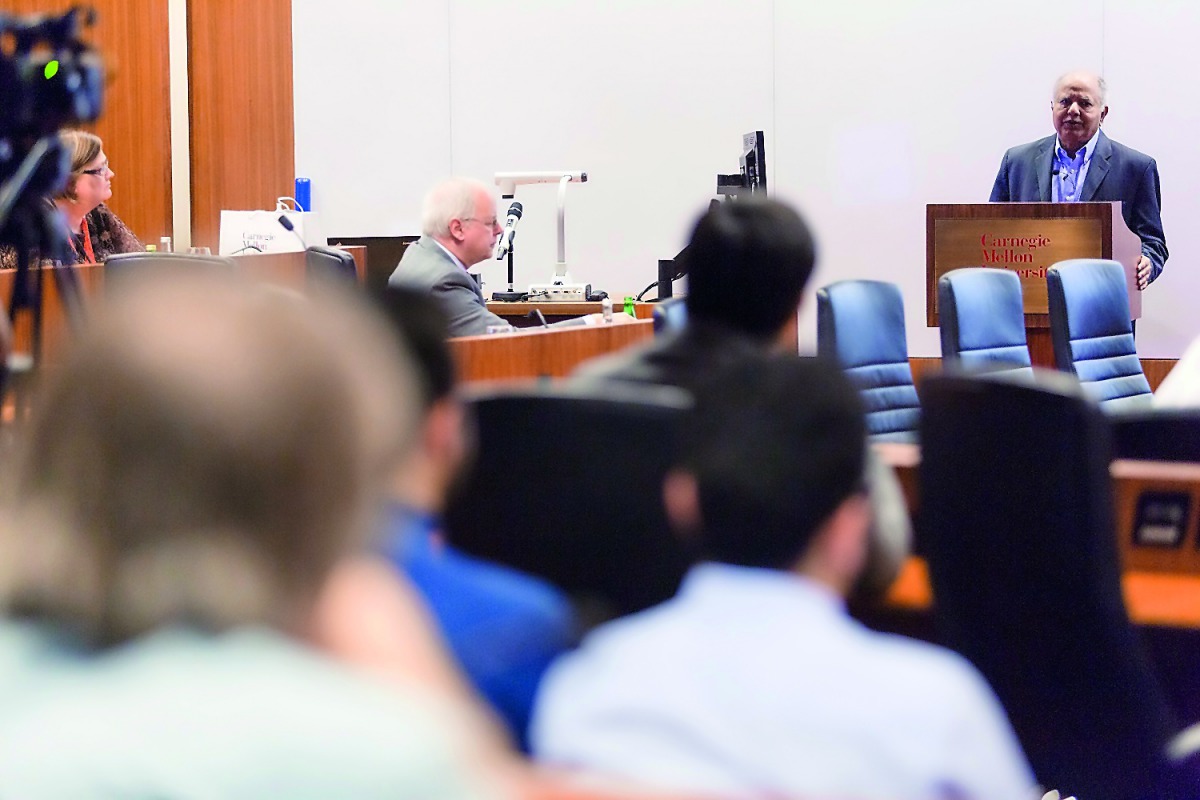 Dr Raj Reddy speaking at the event.