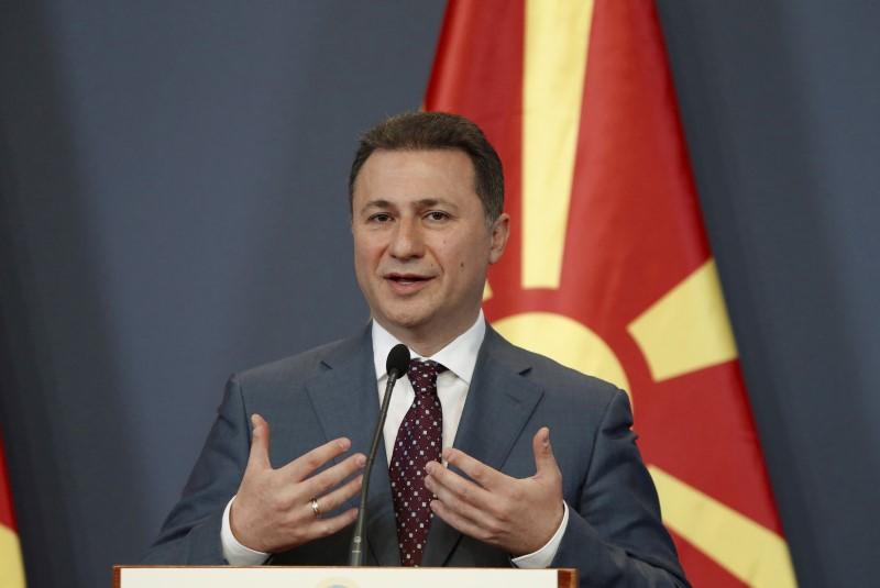 Nikola Gruevski speaks during a news conference with Hungary Prime Minister Viktor Orban in Budapest, November 20, 2015. Reuters