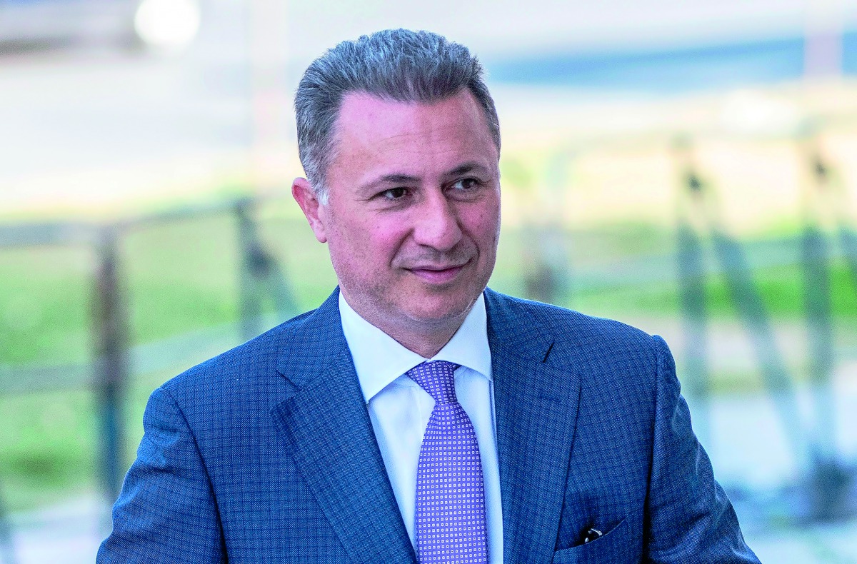 In this file photo taken on October 05, 2018 shows former Macedonian Prime Minister Nikola Gruevski arriving at a courthouse in Skopje on October 5, 2018. AFP / Robert Atanasovski
