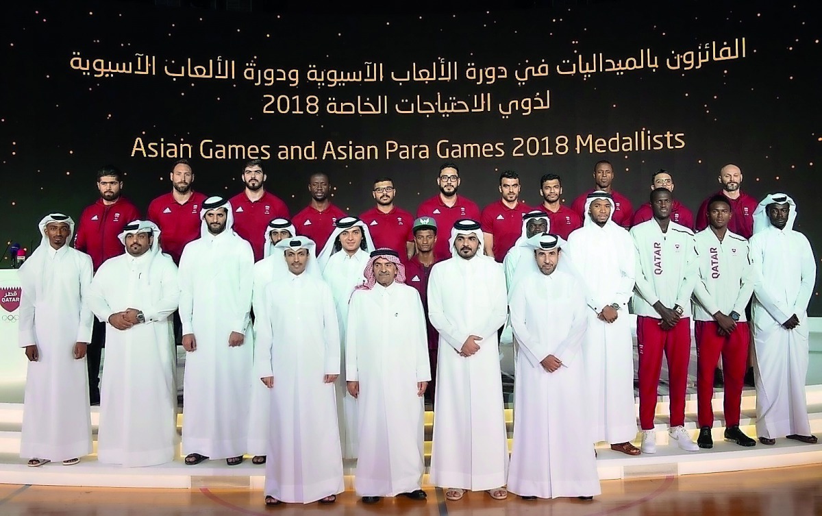 Asian Games and Asian para Games Qatari athletes, who excelled at the twin events, honoured during the Sport Excellence Day at Aspire Dome yesterday.