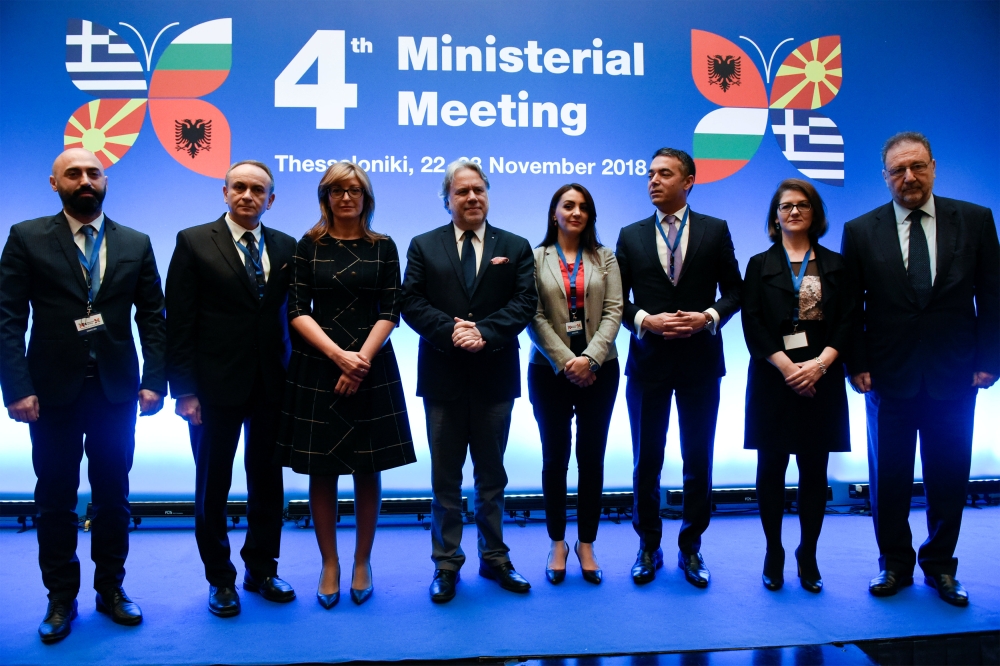 Bulgarian Deputy Prime Minister Ekaterina Zaharieva, Greek Alternate Minister of Foreign Affairs George Katrougalos, Albanian Deputy Minister of Foreign Affairs Artemis Dralo, Macedonian Minister of Foreign Affairs Nikola Dimitrov, Albanian Deputy Ministe