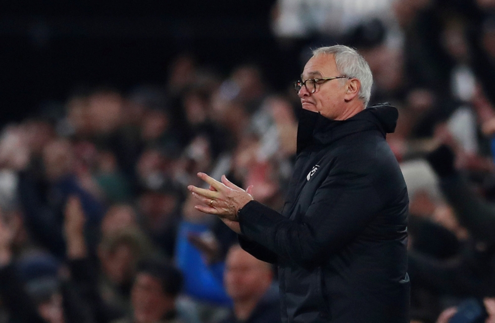 Fulham manager Claudio Ranieri applauds fans after the match Action Images via Reuters/Andrew Couldridge 