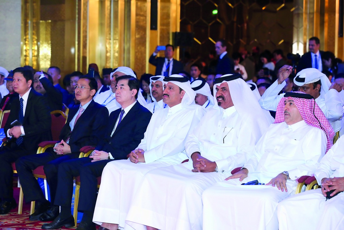 Dignitaries and officials at the press conference yesterday.