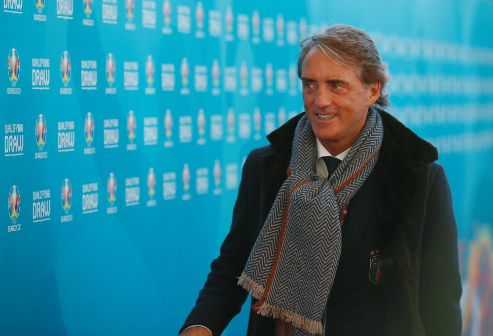 Italy coach Roberto Mancini arrives before the draw Action Images via Reuters/John Sibley