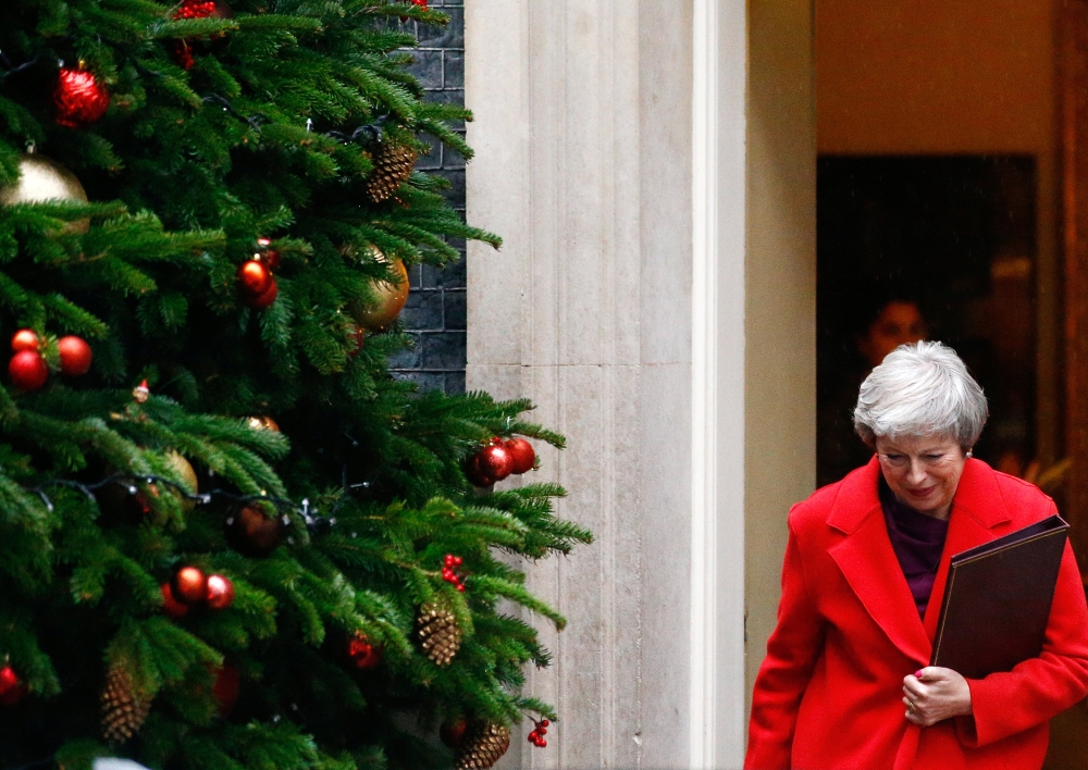 Britain's Prime Minister Theresa May leaves 10 Downing Street in London, Britain, December 3, 2018. Reuters/Henry Nicholls
 