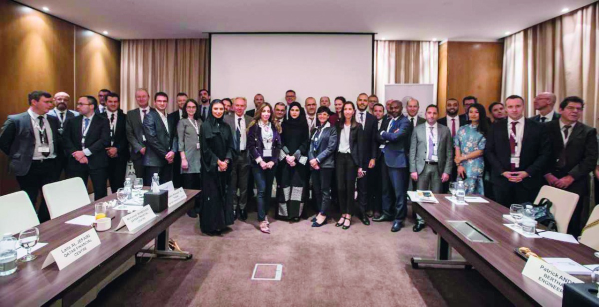 The QFC team members on the sidelines of Qatar-France Business and Investment Forum.