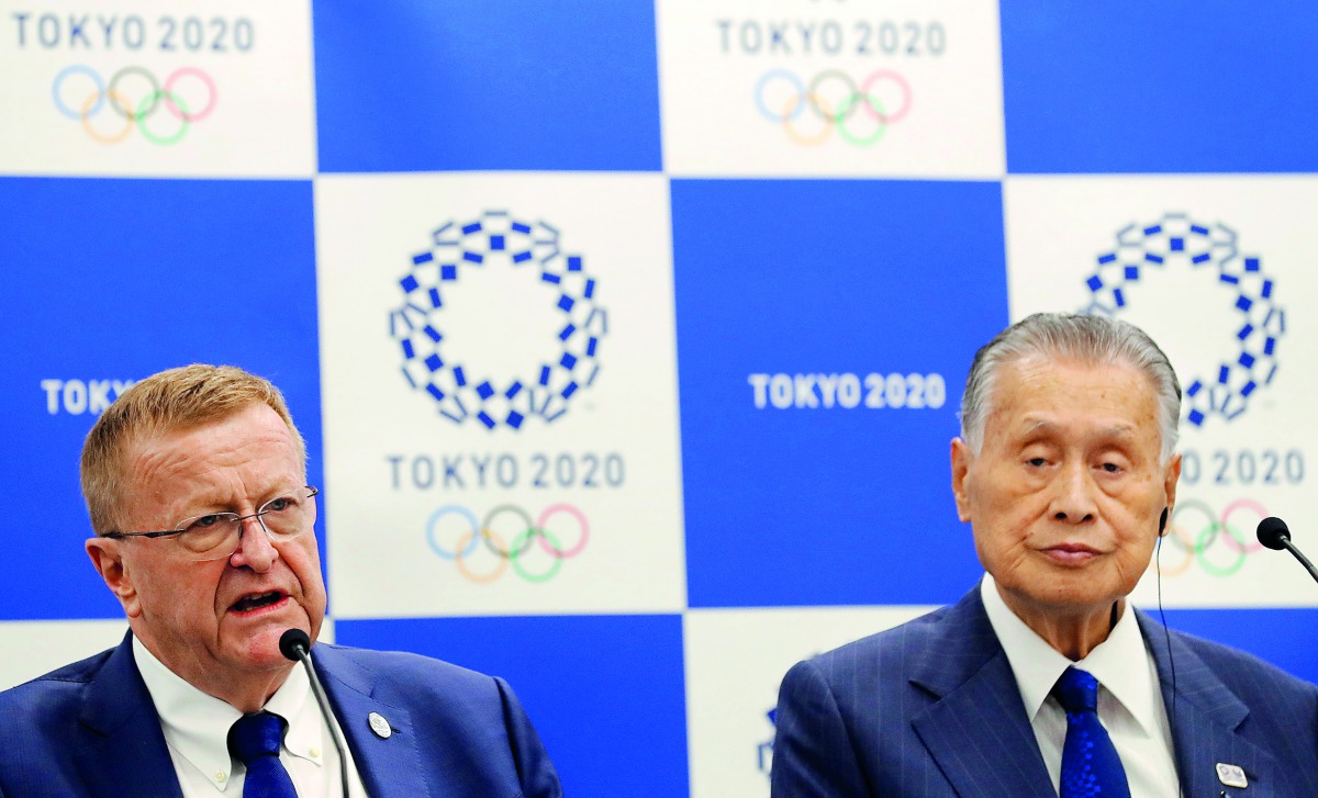 International Olympic Committee (IOC) Vice President John Coates and President of Tokyo 2020 Olympic and Paralympic organising committee Yoshiro Mori attend their news conference in Tokyo, Japan, July 12, 2018. Reuters/Kim Kyung-Hoon
