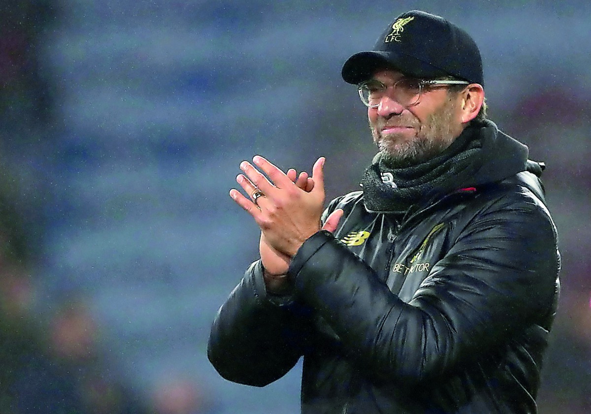 Liverpool manager Juergen Klopp applauds fans after a match. Reuters/Scott Heppell 