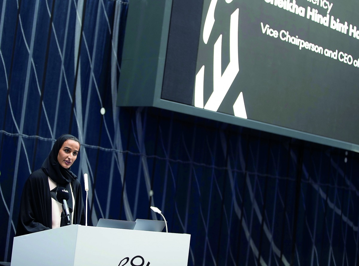 H E Sheikha Hind bint Hamad Al Thani, Vice-Chairperson and CEO of Qatar Foundation, at the launch of Doha Debates, yesterday.