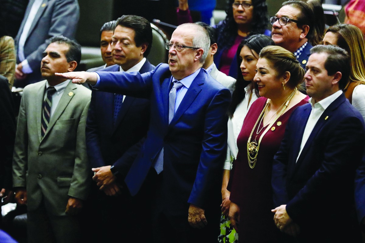Economist Carlos Urzua is sworn in as Mexico's new Finance Minister at the Congress in Mexico City, Mexico December 13, 2018. Reuters/Edgard Garrido 
