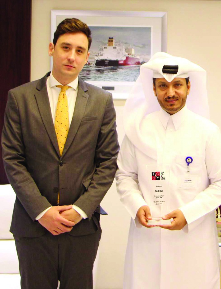 Nakilat Chief Executive Officer Abdullah Al Sulaiti (right) and TO&GY Qatar Country Director Jurian Steeghs. 