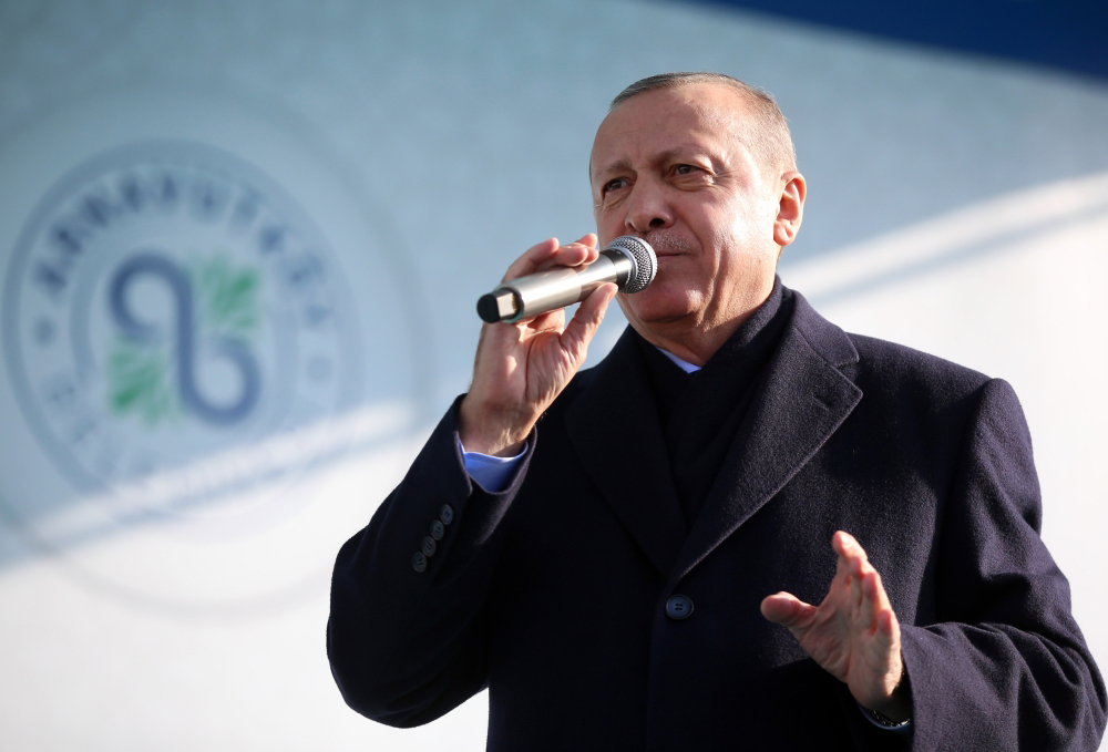 Turkish President Recep Tayyip Erdogan attends a mass opening ceremony at Arnavutkoy district in Istanbul, Turkey on December 23, 2018. Murat Cetinmuhurdar - Anadolu