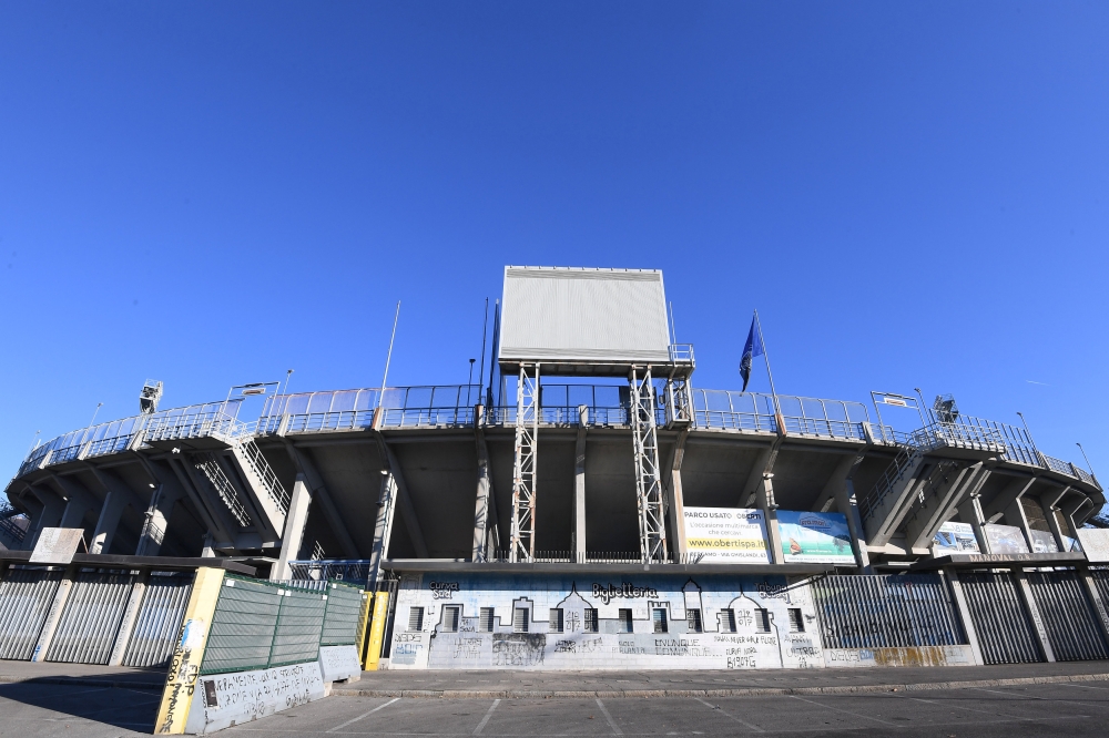 General view outside San Siro stadium. REUTERS/Alberto Lingria
