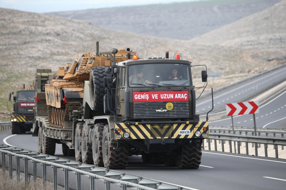 Turkish military vehicles are dispatched to Turkey's Mardin province to support the units at the Syrian border in Sanliurfa, Turkey on December 29, 2018. Halil Fidan - Anadolu 