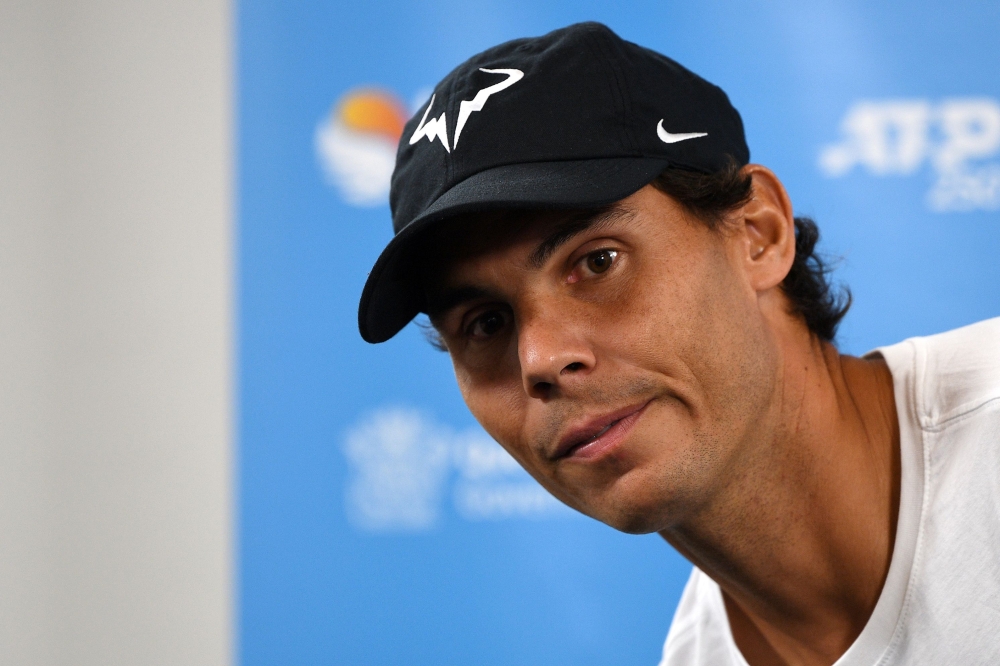 Rafael Nadal of Spain attends a press conference at the Brisbane International tennis tournament in Brisbane on January 1, 2019. AFP / Saeed Khan 
