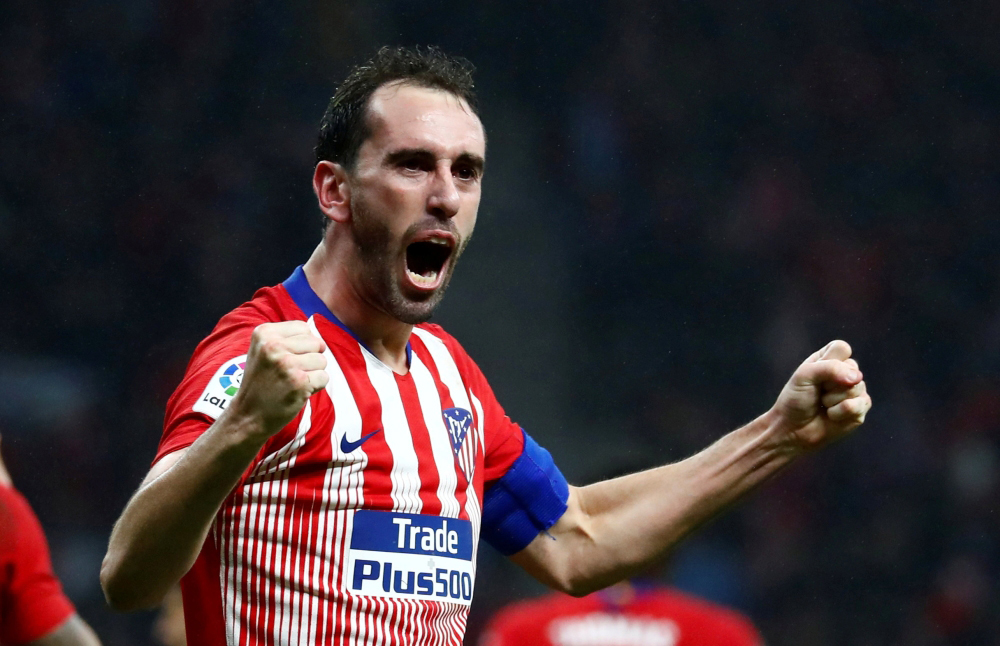FILE PHOTO: Atletico Madrid's Diego Godin at Wanda Metropolitano, Madrid, Spain - November 10, 2018. REUTERS/Juan Medina